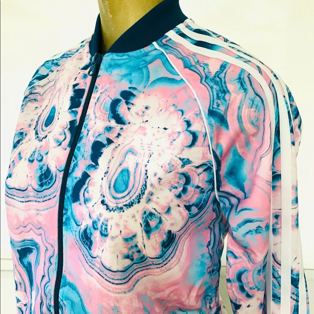 ADIDAS Rare GEODE Agate Marble Print JACKET Child Size S